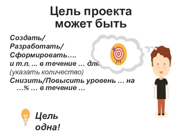 Создать/ Разработать/ Сформировать…. и т.п. ... в течение … для … (указать количество)