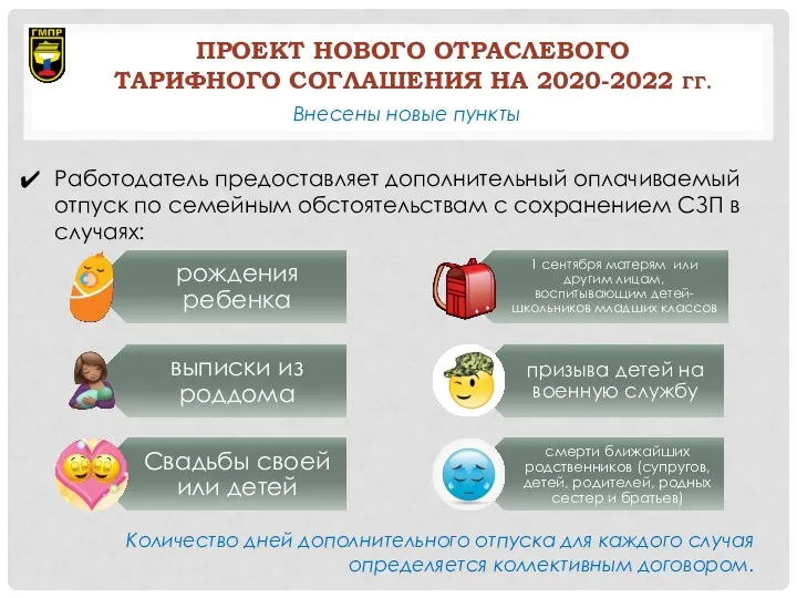 ПРОЕКТ НОВОГО ОТРАСЛЕВОГО ТАРИФНОГО СОГЛАШЕНИЯ НА 2020-2022 ГГ. Внесены новые