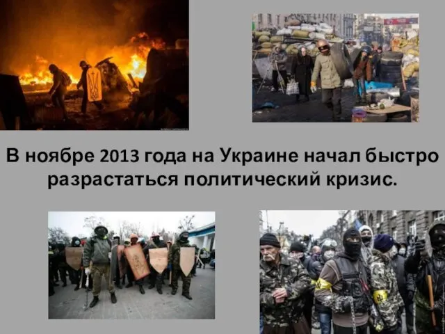 В ноябре 2013 года на Украине начал быстро разрастаться политический кризис.