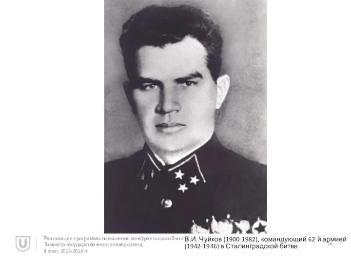 В.И. Чуйков (1900-1982), командующий 62-й армией (1942-1946) в Сталинградской битве Реализация программы повышения