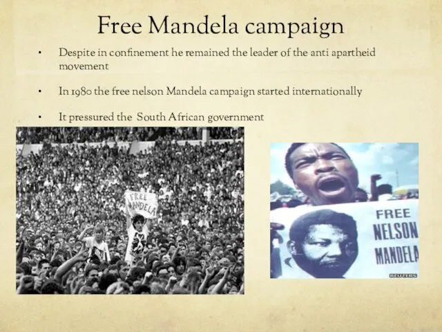 Free Mandela campaign Despite in confinement he remained the leader