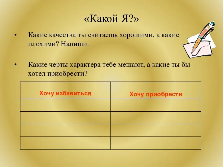 «Какой Я?» Какие качества ты считаешь хорошими, а какие плохими?