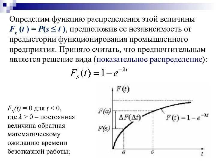 Определим функцию распределения этой величины Fs (t ) = P(s