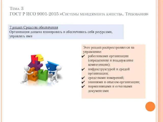 Тема 3 ГОСТ Р ИСО 9001-2015 «Системы менеджмента качества. Требования»