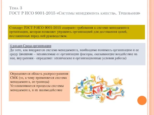 Тема 3 ГОСТ Р ИСО 9001-2015 «Системы менеджмента качества. Требования»
