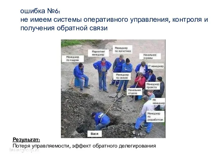 ошибка №6: не имеем системы оперативного управления, контроля и получения