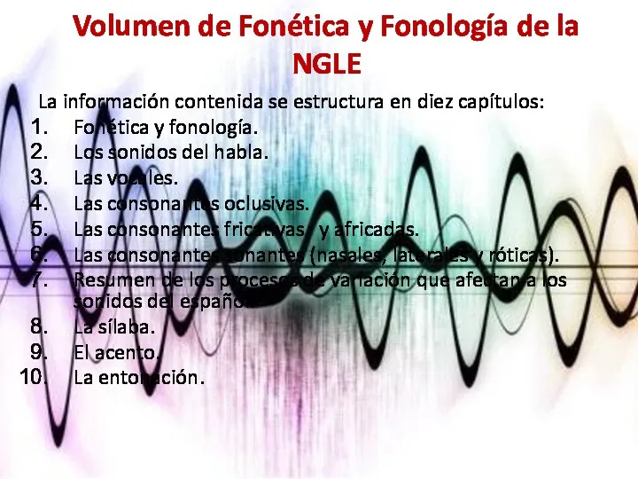 Volumen de Fonética y Fonología de la NGLE La información