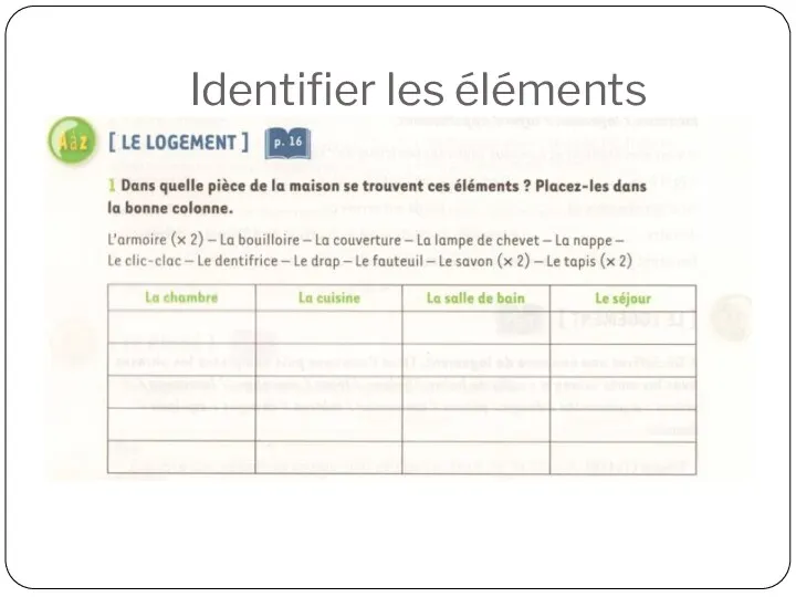 Identifier les éléments