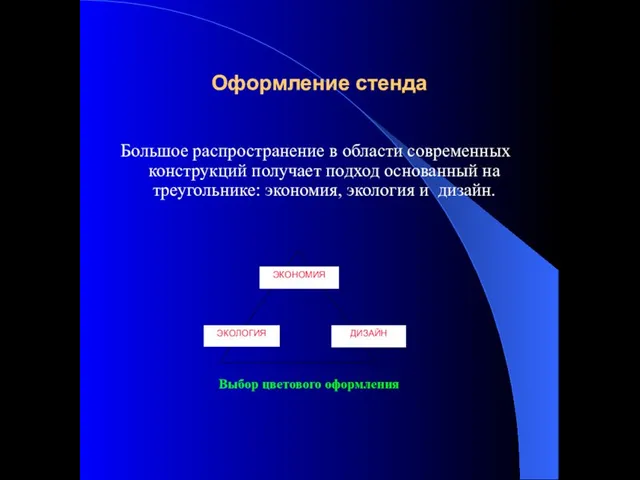 Оформление стенда Большое распространение в области современных конструкций получает подход