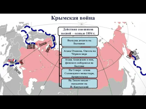 Крымская война Одесса Балканы Чёрное море Балтийское море Баренцево море