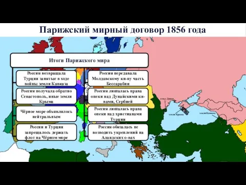 Парижский мирный договор 1856 года Россия возвращала Турции занятые в