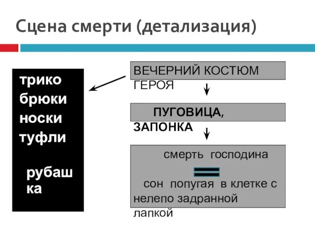 Сцена смерти (детализация) трико брюки носки туфли рубашка манжеты ВЕЧЕРНИЙ