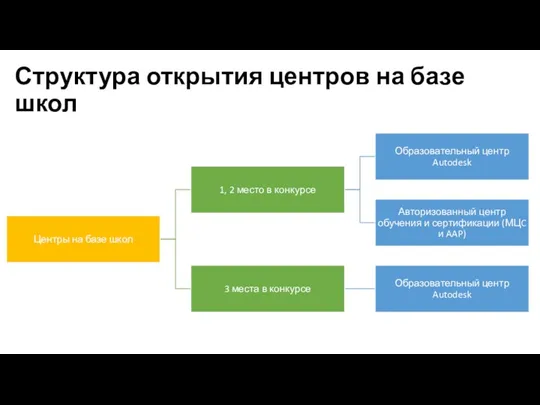 Структура открытия центров на базе школ