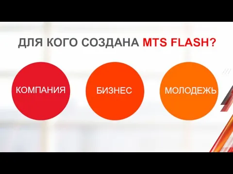 ДЛЯ КОГО СОЗДАНА MTS FLASH? КОМПАНИЯ МОЛОДЕЖЬ БИЗНЕС