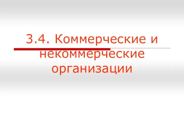 3.4. Коммерческие и некоммерческие организации