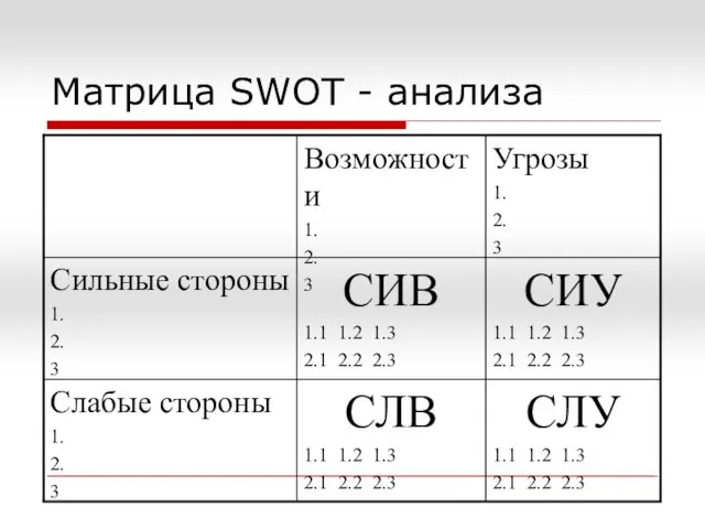 Матрица SWOT - анализа