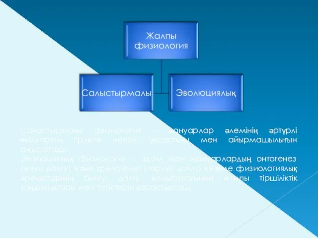 Саластырмалы физиология – жануарлар әлемінің әртүрлі өкілдерінің тірліктік негізін, ұқсастығы