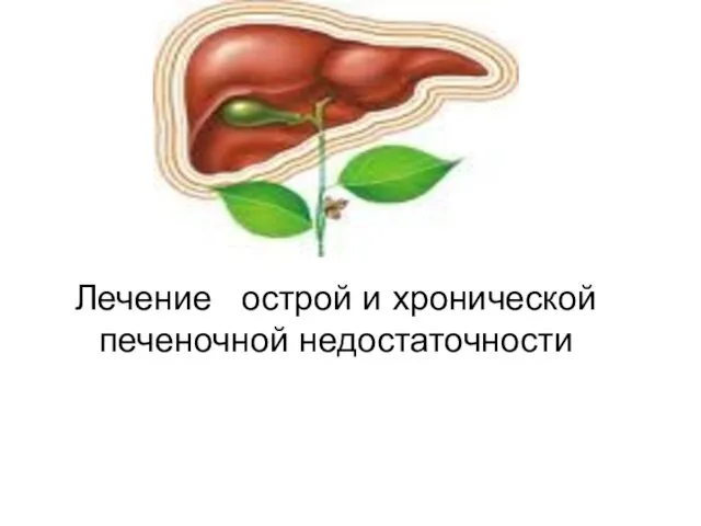 Лечение острой и хронической печеночной недостаточности