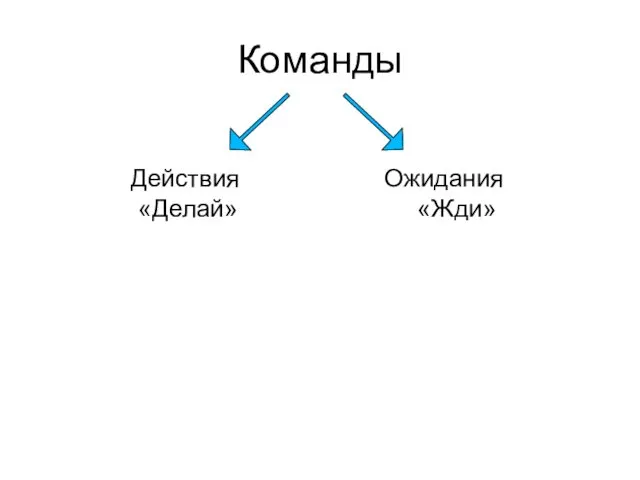 Команды Действия Ожидания «Делай» «Жди»