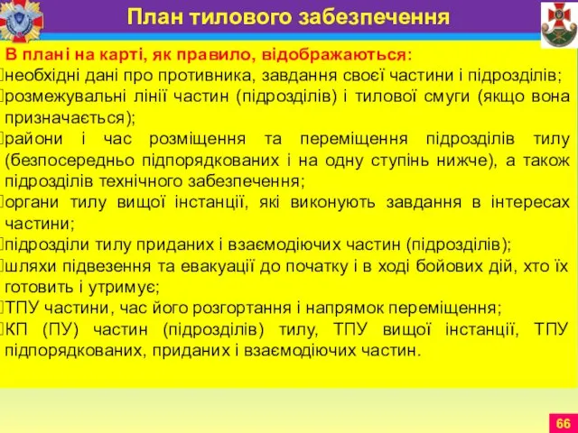 В плані на карті, як правило, відображаються: необхідні дані про