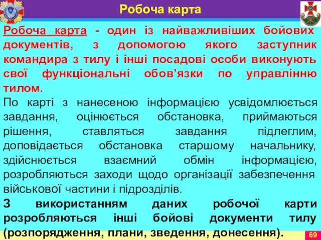 Робоча карта - один із найважливіших бойових документів, з допомогою