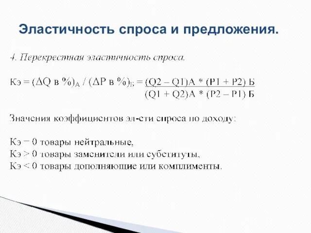 Эластичность спроса и предложения.