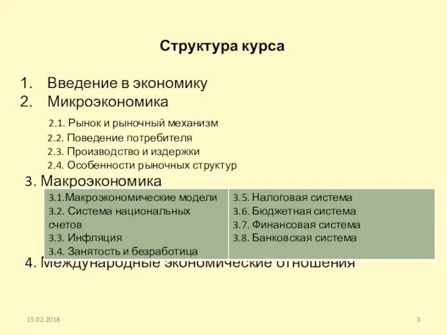 Структура курса Введение в экономику Микроэкономика 2.1. Рынок и рыночный