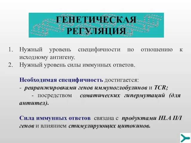 Нужный уровень специфичности по отношению к исходному антигену. Нужный уровень