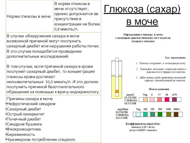 Глюкоза (сахар) в моче