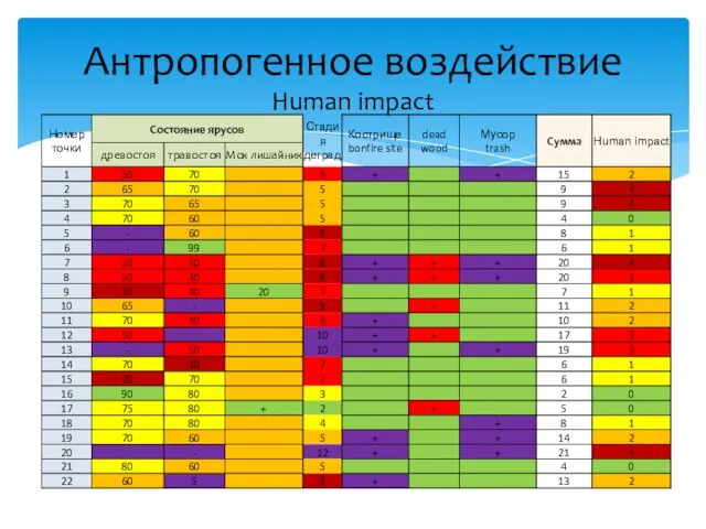 Антропогенное воздействие Human impact