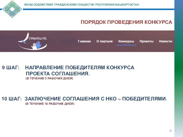 ФОНД СОДЕЙСТВИЯ ГРАЖДАНСКОМУ ОБЩЕСТВУ РЕСПУБЛИКИ БАШКОРТОСТАН 9 ШАГ: НАПРАВЛЕНИЕ ПОБЕДИТЕЛЯМ