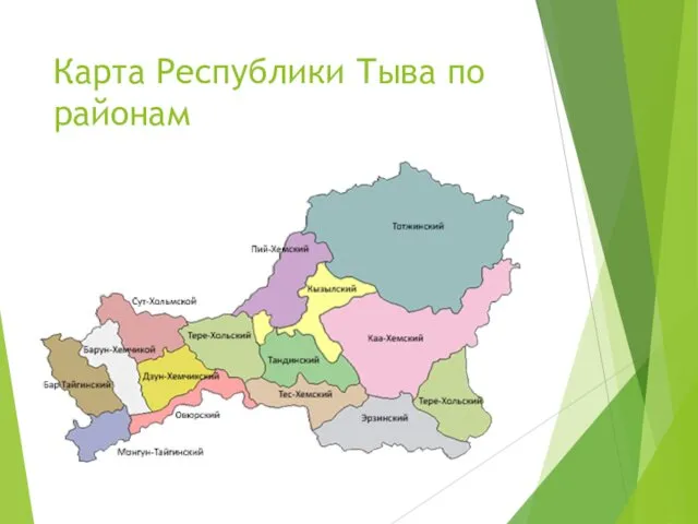 Карта Республики Тыва по районам