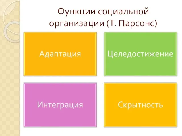 Функции социальной организации (Т. Парсонс)