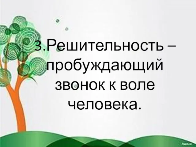 3.Решительность – пробуждающий звонок к воле человека.