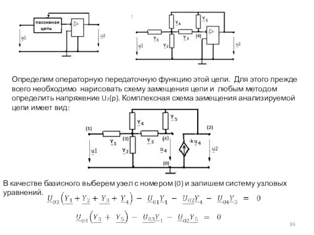 Определим операторную передаточную функцию этой цепи. Для этого прежде всего