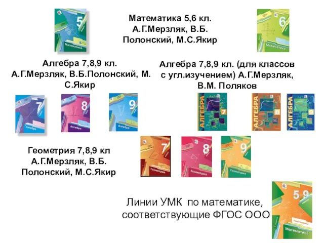 Линии УМК по математике, соответствующие ФГОС ООО Математика 5,6 кл.