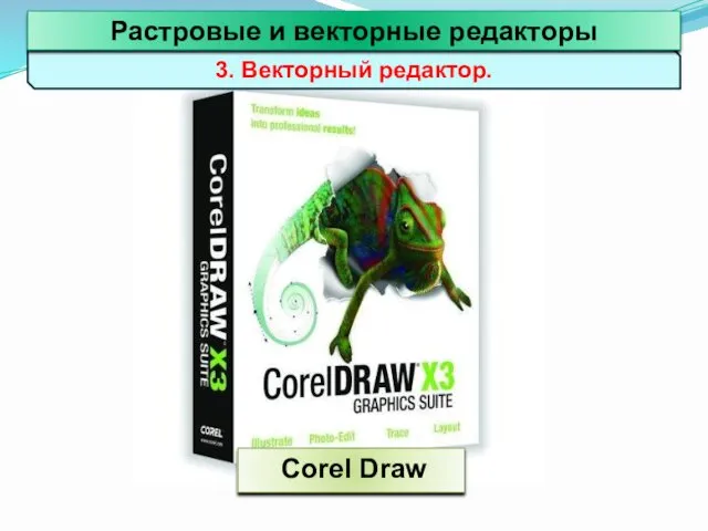 3. Векторный редактор. Corel Draw Растровые и векторные редакторы