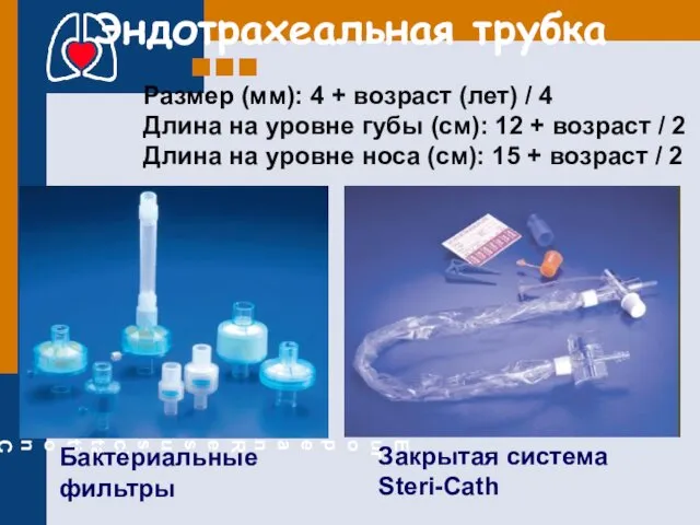 Эндотрахеальная трубка Бактериальные фильтры Закрытая система Steri-Cath Размер (мм): 4