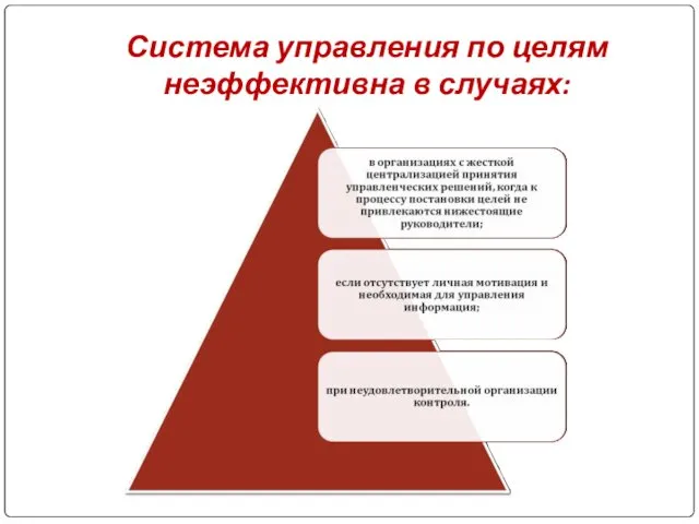 Система управления по целям неэффективна в случаях: