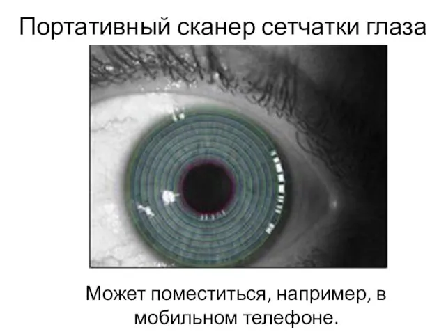 Портативный сканер сетчатки глаза Может поместиться, например, в мобильном телефоне.