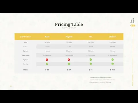 Pricing Table Sub title goes here At vero eos et