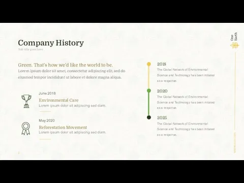 Company History Green. That’s how we’d like the world to
