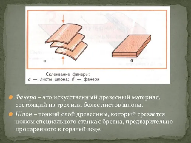 Фанера – это искусственный древесный материал, состоящий из трех или