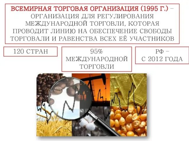 ВСЕМИРНАЯ ТОРГОВАЯ ОРГАНИЗАЦИЯ (1995 Г.) – ОРГАНИЗАЦИЯ ДЛЯ РЕГУЛИРОВАНИЯ МЕЖДУНАРОДНОЙ