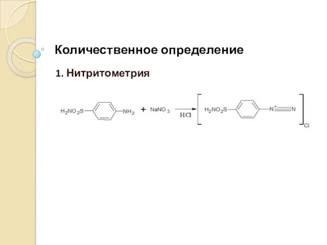 Количественное определение 1. Нитритометрия