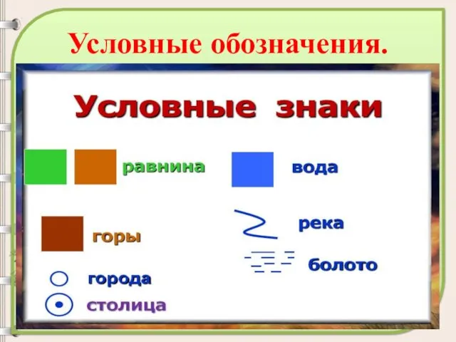 Условные обозначения.