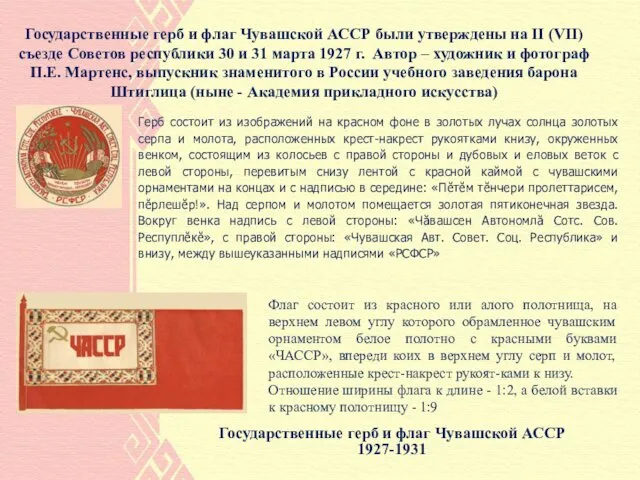 Государственные герб и флаг Чувашской АССР были утверждены на II