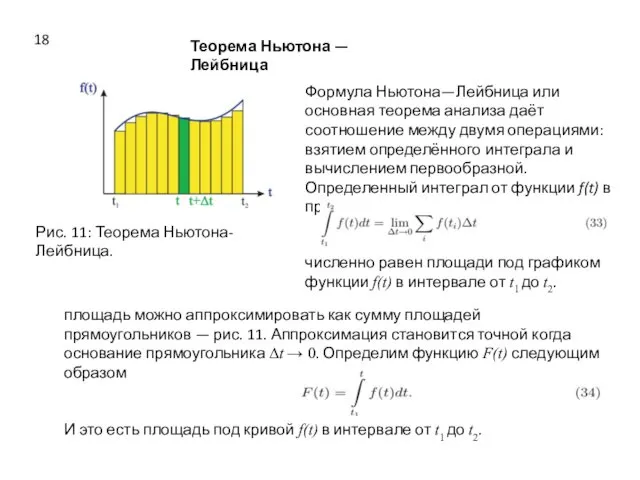 Теорема Ньютона — Лейбница Рис. 11: Теорема Ньютона-Лейбница. Формула Ньютона—Лейбница