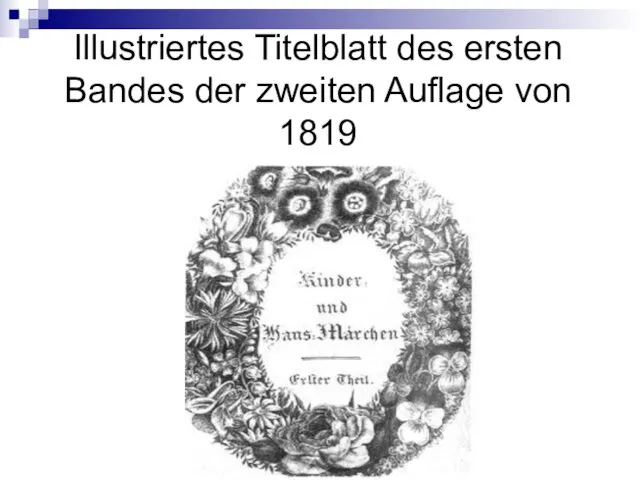 Illustriertes Titelblatt des ersten Bandes der zweiten Auflage von 1819