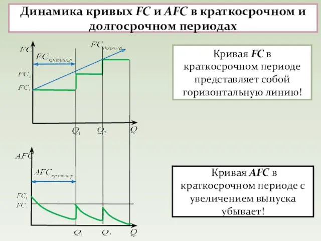 Динамика кривых FC и AFC в краткосрочном и долгосрочном периодах